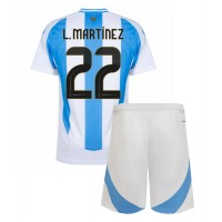 Argentinien Lautaro Martinez #22 Heimtrikotsatz Kinder Copa America 2024 Kurzarm (+ Kurze Hosen)